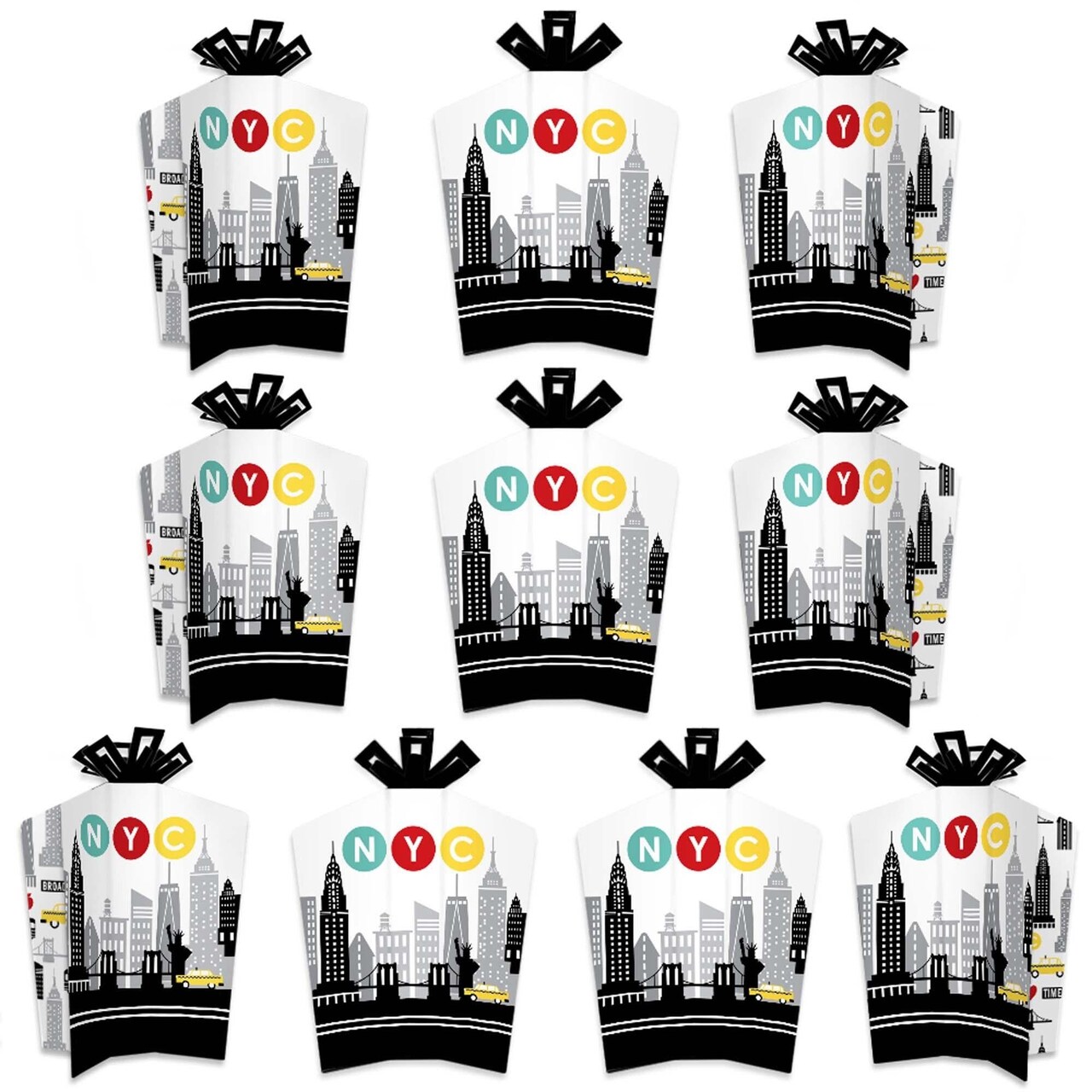 Big Dot of Happiness NYC Cityscape - Table Decorations - New York City Party Fold and Flare Centerpieces - 10 Count